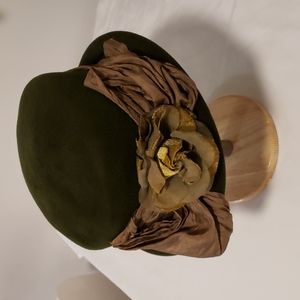 Vintage Louise Green Felt Hat